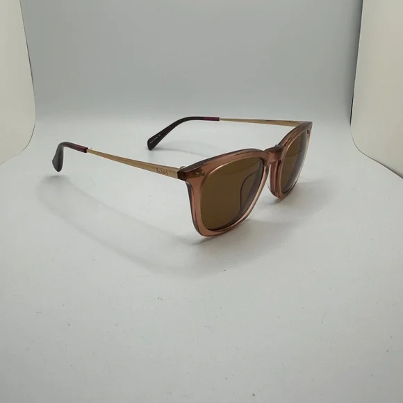 NWOT TOMS Sunglasses - Maxwell in Rose Crystal/Gold with Amber Lens - Picture 2 of 2